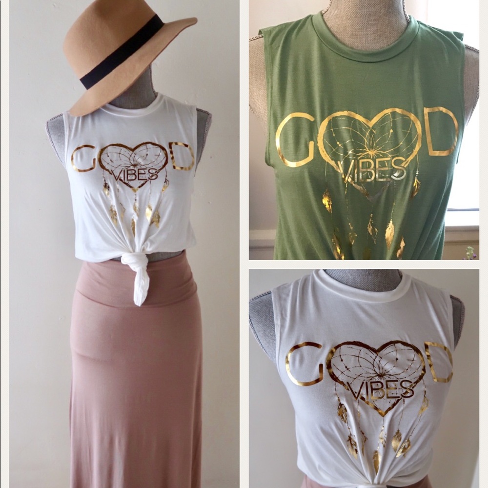 VERONICA- GOOD VIBES Muscle Tank - Picture 2 of 5